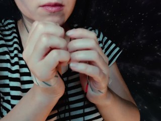 ASMR Heart beats and body scratching with microphones attached to hands