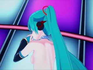 Hatsune Miku fingers herself live onstage, then gets POV fucked in front of crowd. Hentai.