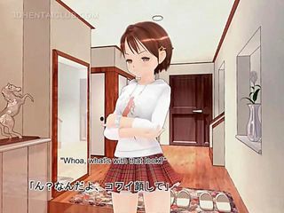Innocent anime sweetie showing undies upskirt clip