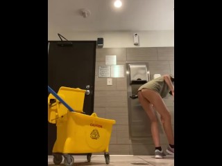 Janitor Pisses on RR Floor to Clean Up