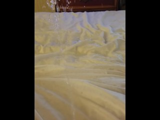 Pee puddles in bed