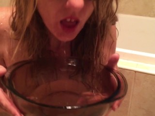 Piss swallow.funnel and bowl.