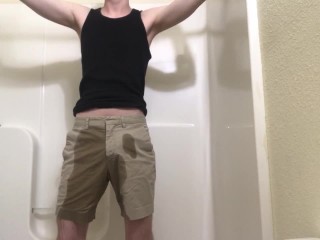 Twink pissing in tighty whities - Can’t Hold It