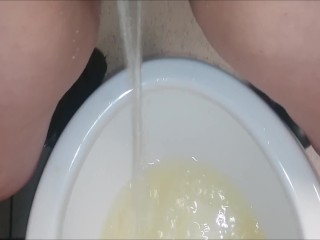 Pee Queen Solo Watersports FIRST TIME Public Bathroom