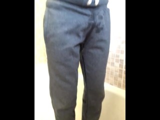 British twink piss pants in joggers