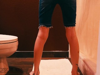 Wetting my jean shorts after yard work...before jumping in the shower