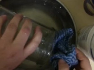 BBW Pisses in a dirty bowl at work & then washes the bosses mug in it...