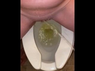 She loves when I piss all over her pussy while she’s peeing Public bathroom