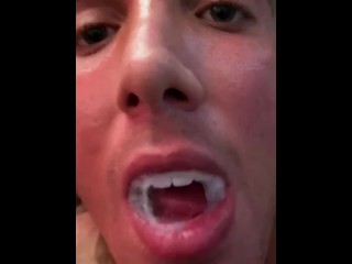 Cumshot in mouth and love it