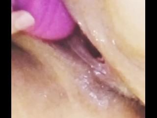 Soaking wet pussy squirting and dripping with orgasms while massaging clit!