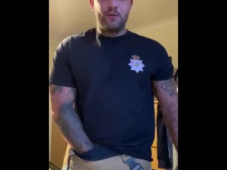 Naughty straight fireman in uniform