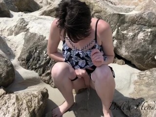 Pissing at a crowded spring break beach!