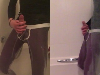 Pissing myself under because it makes me horny - solo golden shower