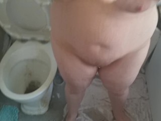 Pissed all over my pregnant wifes body as she got out of shower  Sassy