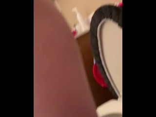 Pissing in Toilet on Bathroom Cam