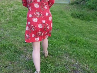 Alice - Custom Vid Request,  squatting to pee outside 3 times ;)