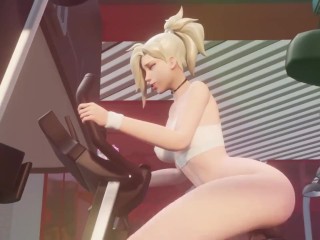 Mercy using DILDO at the GYM - Overwatch animations