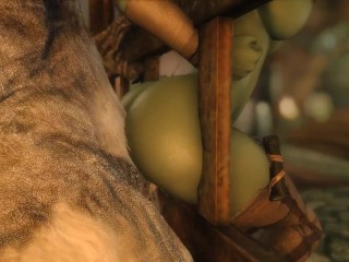 Skyrim Porn - Orc Huntress Fucked By Troll Cock