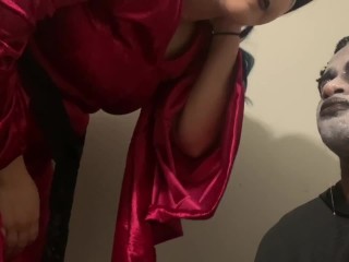 Spit Humiliation - Hot Latina Spits in Submissive Slaves Face