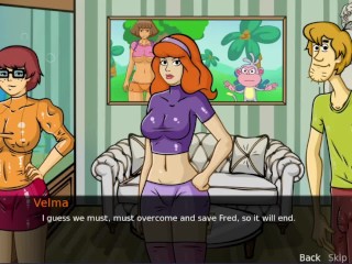 Halloween Scooby Doo sex game! Velma in the bathroom!