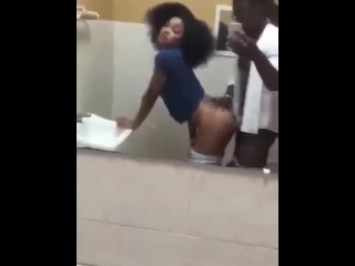 Mahja hype gf getting fucked hard in dirty bathroom
