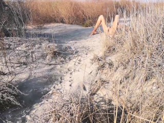 Hot nudist girls on the beach. Amateur teen caught masturbating in the bushes.