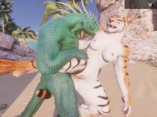 Wild Life / Scaly Furry Porn Tiger With Dragon