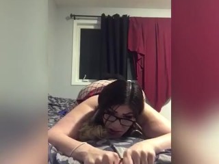 Sexy nerdy school girl is a little whore for her step brother after he catches her smoking