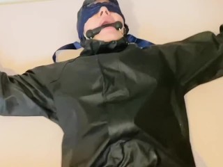 Amateur Bondage - Rough Fuck - PVC Raincoat Orgasm Creampie