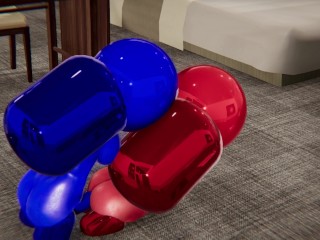 Among Us FUTA Blue and Red Fuck Each Other Doggystyle, Riding, Missionary, Titfuck