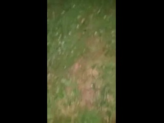 Public Puppy Girl goes for potty walk endless pissing