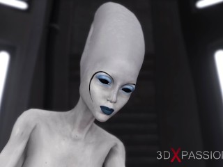 3d alien dickgirl fucks a hot ebony in the space station