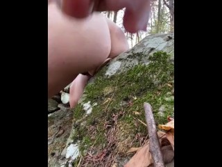 Big Booty Chick Dildo Ride In The woods
