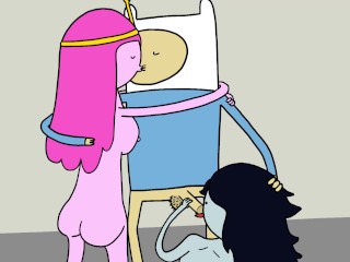 Adult Finn Has a Threesome With Princess Bubblegum and Marceline - Adventure Time Porn Parody