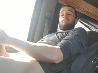 Quick cum in car before leaving for work