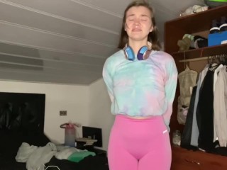 POV Stepsis pees her pants for you! Pee desperation