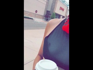Out For Coffee and Shopping With a See Through Top
