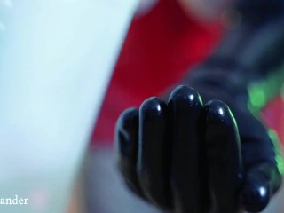 Gloves Latex Rubber Fetish. Long Opera Gloves. Full HD Hot BDSM Video of Arya Grander in PVC Corset