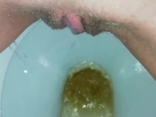 Tik Tok. Removing and washing the period cup, peeing and inserting the cupto hairy pussy in toilet.