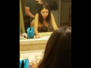 Tinder Girl Rough Mirror Sex in Beach Hotel