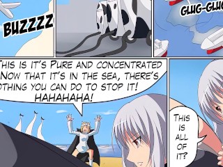 Shino vs md cow scientist - Boobs expansion hentai comic