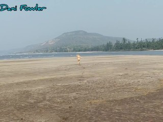 Angel Fowler Slut by Nature Playing on Public Beach