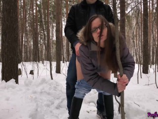 Cute Bitch Fantasizes about Teacher and Sex With Him in the Forest