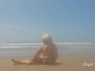 JOY PLAY ON THE PUBLIC BEACH BY BEAUTIFUL GIRL ANGEL FOWLER