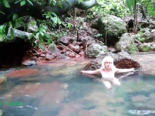 RISKY WALK ANGEL FOWLER TO JUNGLE FOOT FETISH JOY AND NAKED SWIMMING IN THE NATURAL BATH