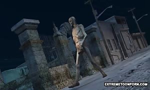 3D hottie
 boned
 in a Graveyard by a Zombie