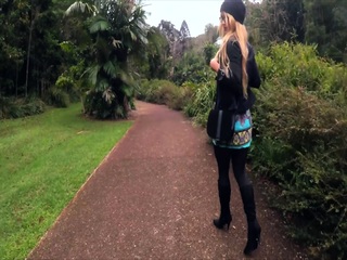 Hot Blonde Teasing And Peeing In Park