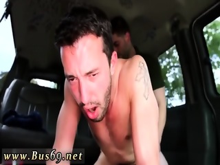 Gay men fuck an cumshot Dude With Dick Piercing gets Ass On The BaitBus