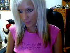 Fake Looking Blonde Teasing On Webcam