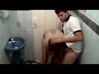 Guy Fucking Girl Friend In Bathroom